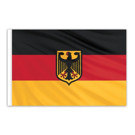 Germany Indoor Nylon Flag With Eagle 3'x5' With Gold Fringe